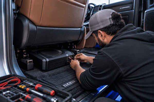 Car Under-Seat Subwoofer Installation